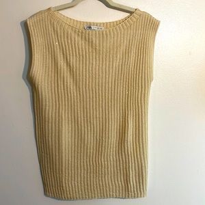 Zara Sequin Knit Top Size M
